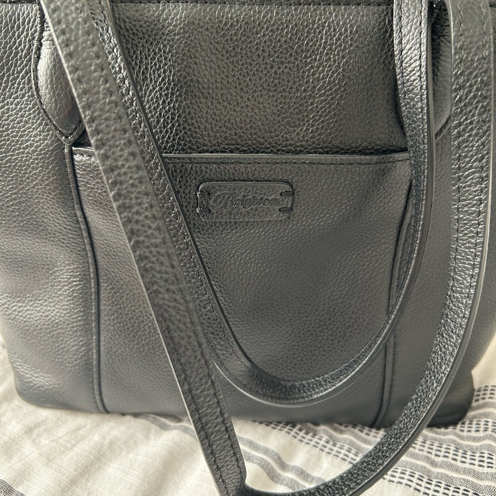 Brighton Black Leather Tote with Heart Charm - Picture 3 of 5